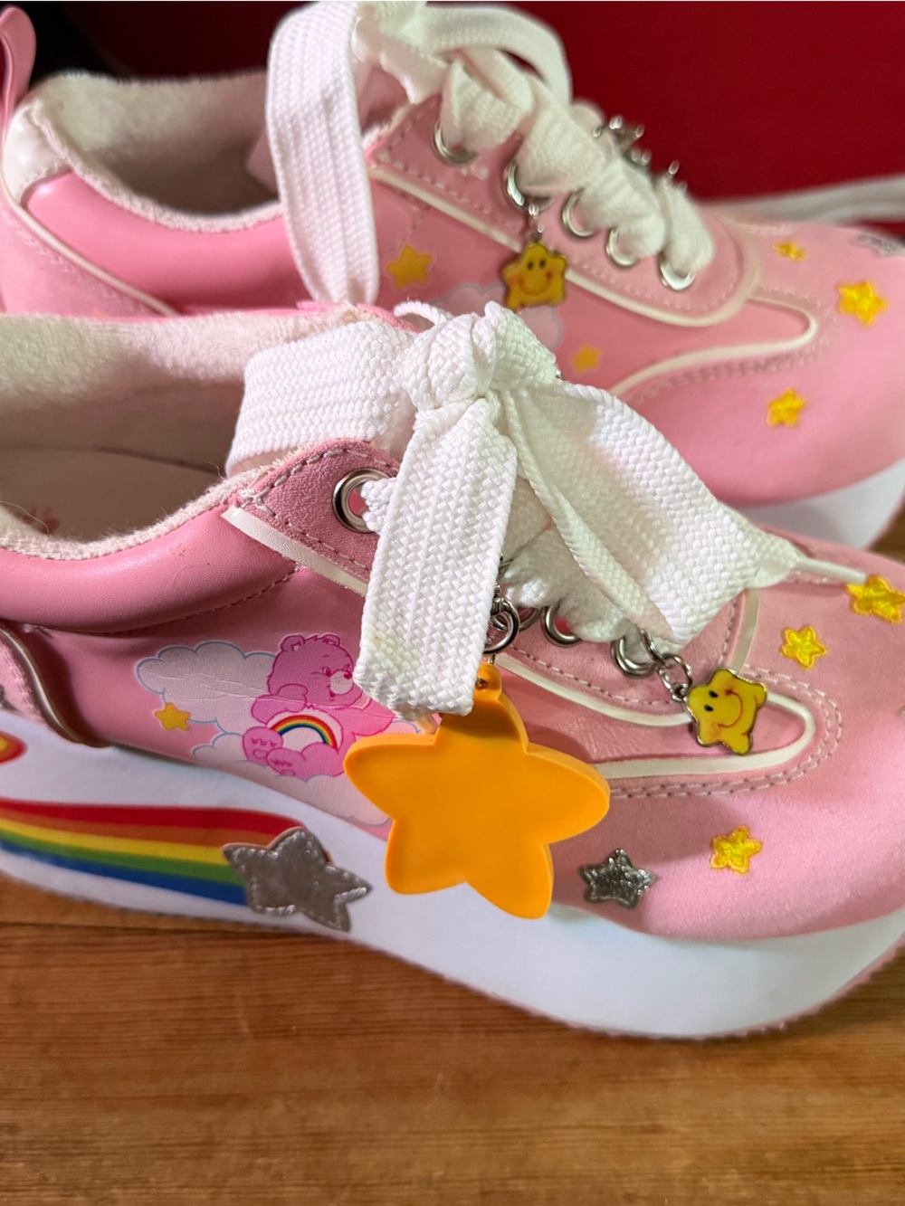 Adult  Pink Star Rainbow Platform Sneakers